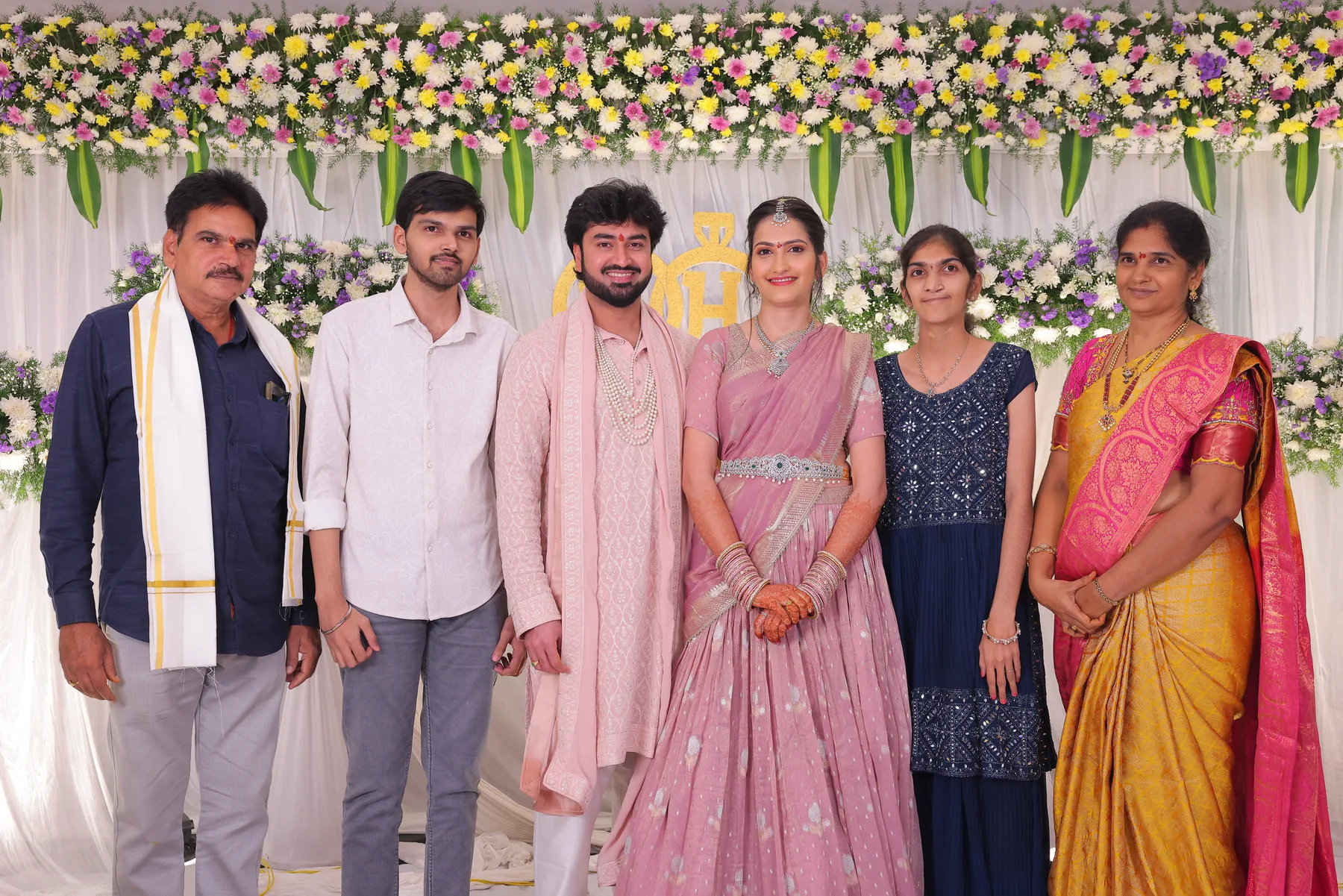 Family gathered at the engagement