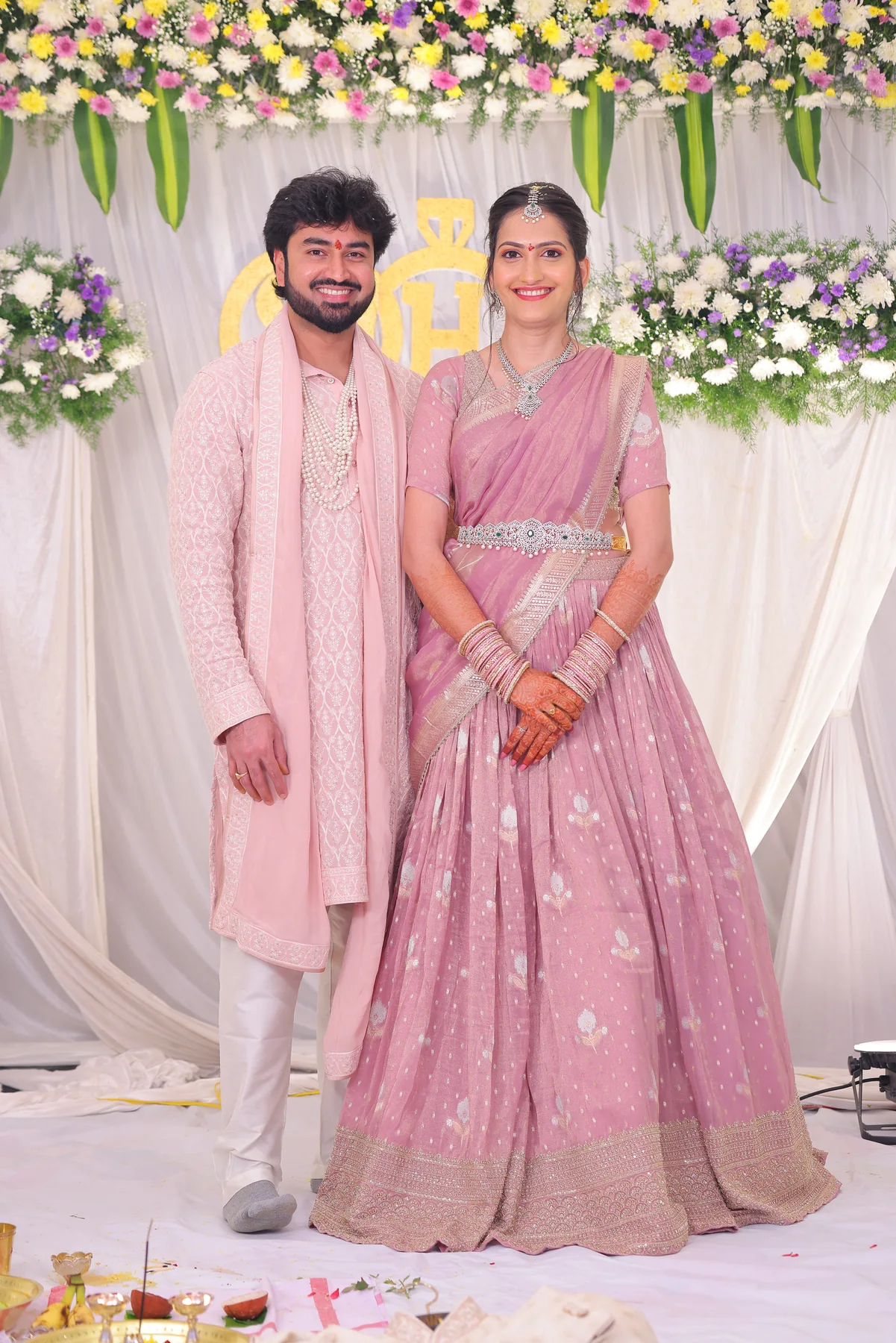 Sriram and Hema Priya together in pink