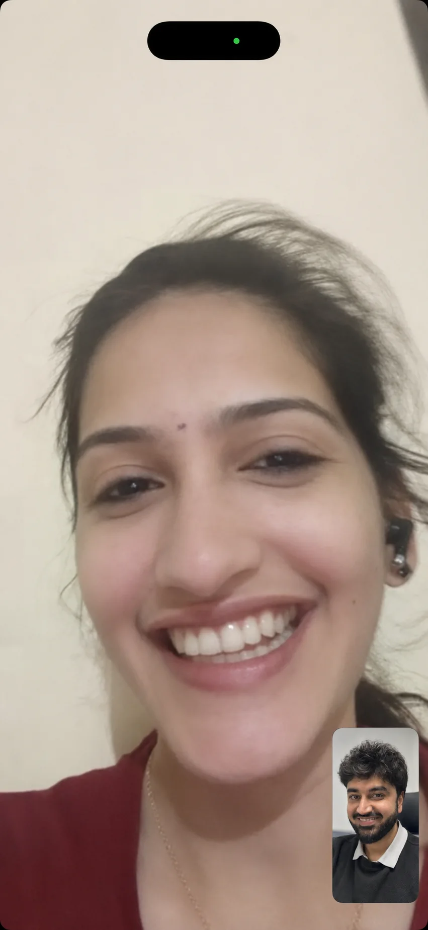 A happy video call memory between Sriram and Hema Priya