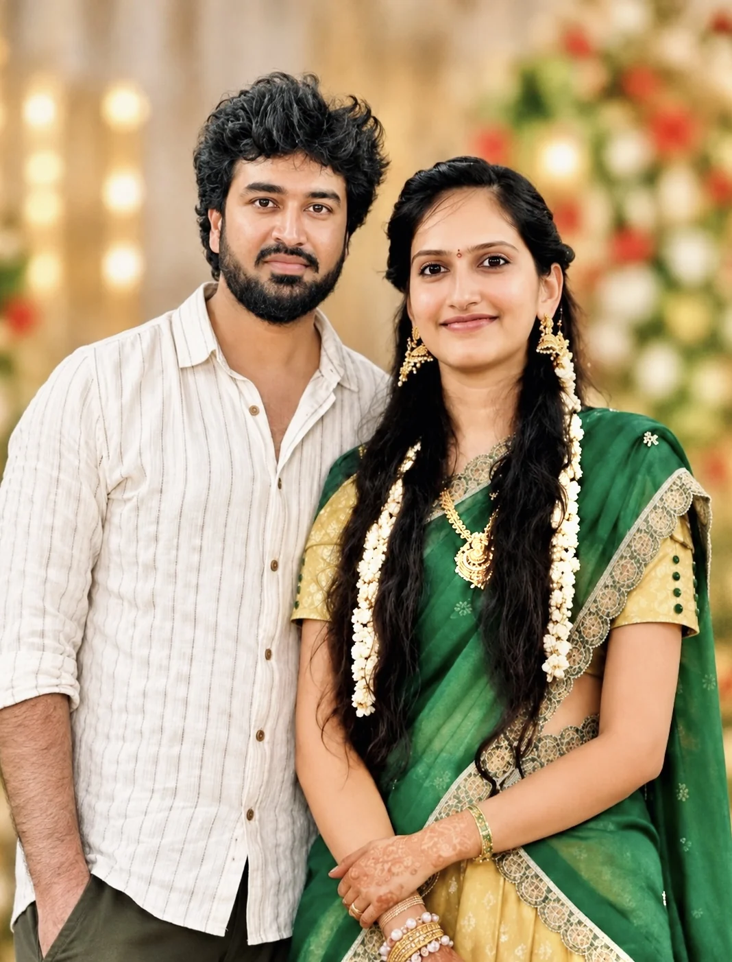 Sriram and Hema Priya together with their families' blessings